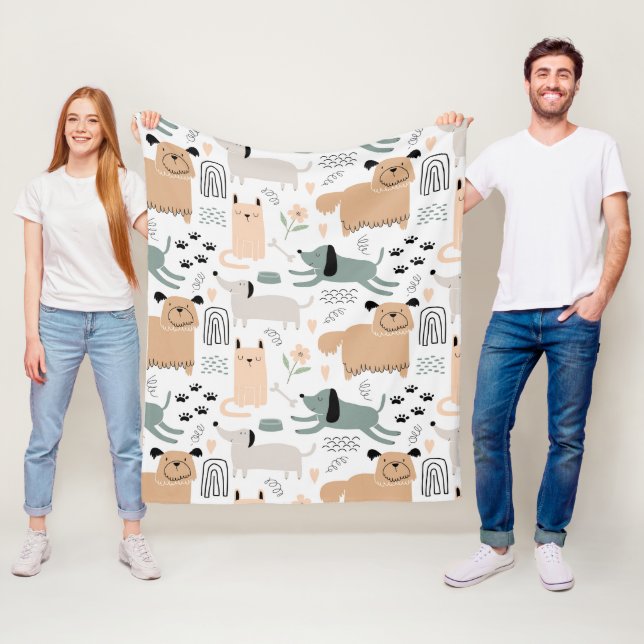 Manta Polar Patrón de perro lindo (In situ)