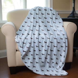 Manta Polar Patrón de perros Daschund