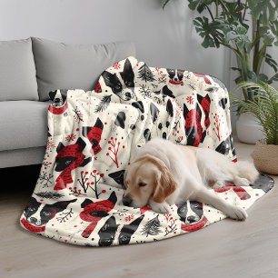 Manta Polar Patrón de perros Navidades coloridos