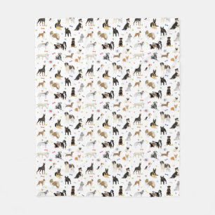 Manta Polar Patrón de perros varios