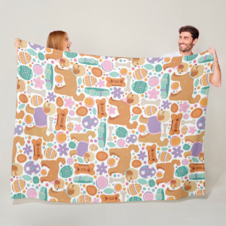 Manta Polar Patrón de perros y tratamientos de Pascua