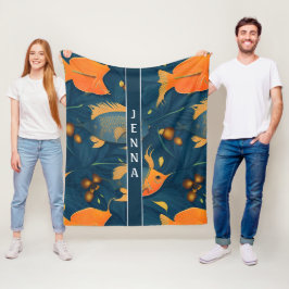 Manta Polar Patrón de Personalizado de color floral angelical