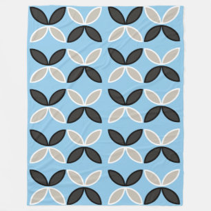 Manta Polar Patrón de pétalos de mariposa gris y blanco negro