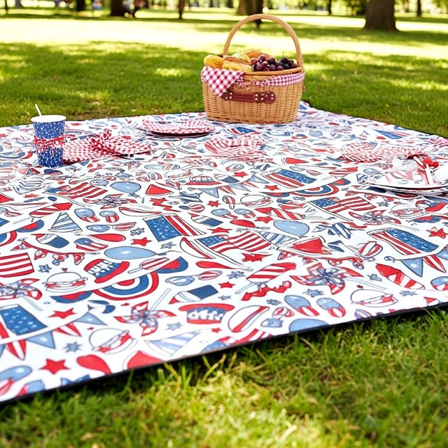 Manta Polar Patrón de picnic patriótico (Subido por el creador)