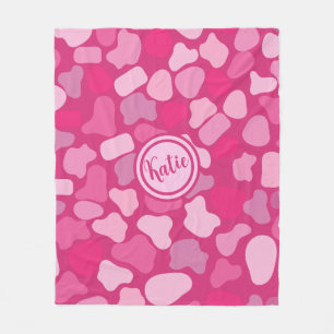 Manta Polar Patrón de Piedra Rosa-