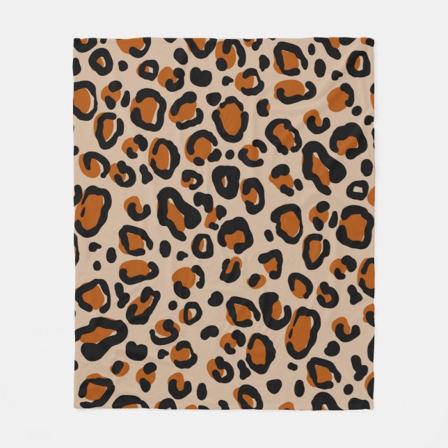 Manta Polar Patrón de piel de leopardo (Anverso)