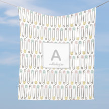 Patrón de pinza de pañal Monograma Funda