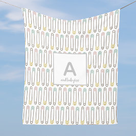 Manta Polar Patrón de pinza de pañal Monograma Funda