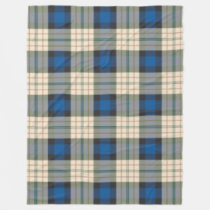 Manta Polar Patrón de plaids de Tartán - beige azul tradiciona