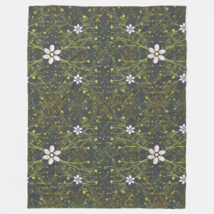 Manta Polar Patrón de plantas.10b DGrey BG