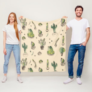 Manta Polar Patrón de plantas de cactus