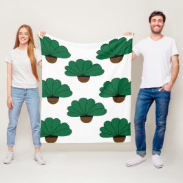 Manta Polar Patrón de plantas verdes potentes