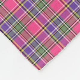 Manta Polar Patrón de plaquetas de color rosa caliente y púrpu