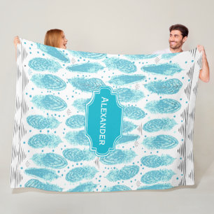 Manta Polar Patrón de pluma abstracta moderna en la habitación