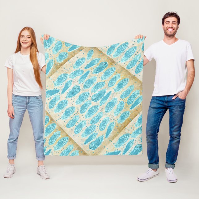 Manta Polar Patrón de pluma abstracta moderna en la habitación (In situ)