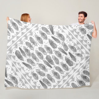 Manta Polar Patrón de pluma abstracta moderna en la habitación