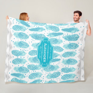 Manta Polar Patrón de pluma abstracta moderna en la habitación