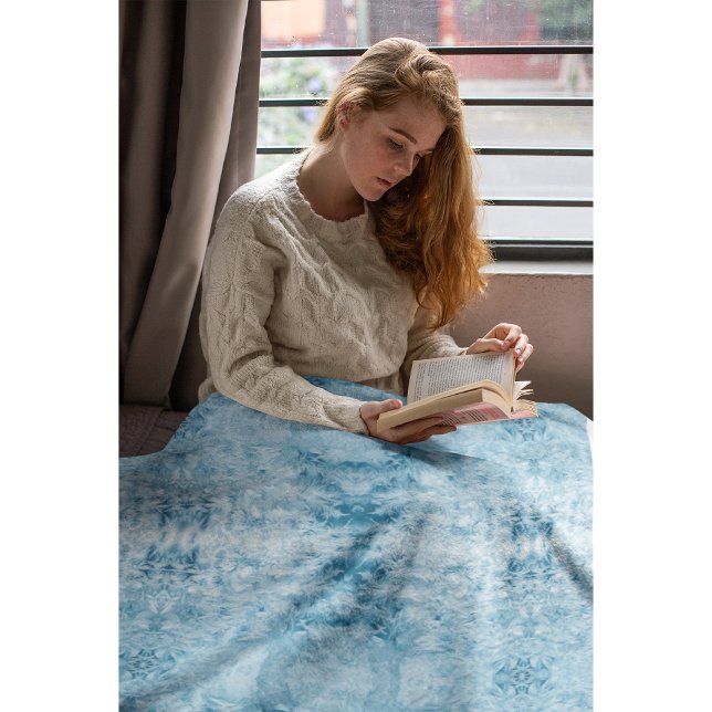 Manta Polar Patrón de plumas azul y blanco (Subido por el creador)