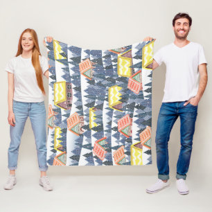 Manta Polar Patrón de pueblo de Navidades Snowley