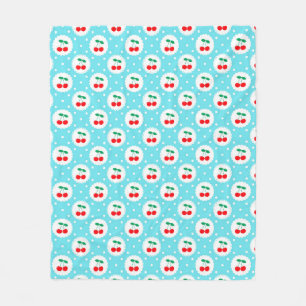 Manta Polar Patrón de puntos de cereza: regalo y decoración re