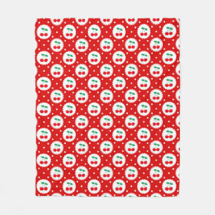 Manta Polar Patrón de puntos de cereza: regalo y decoración re