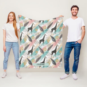 Manta Polar Patrón de puntos de la jirafa de la polka - Pastel
