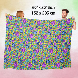 Manta Polar Patrón de puntos de polka azul rosado Verde azulad