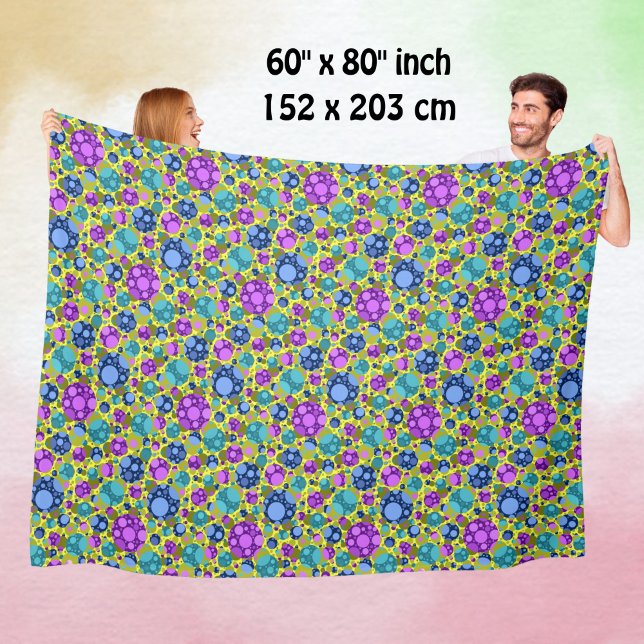 Manta Polar Patrón de puntos de polka azul rosado Verde azulad (Subido por el creador)