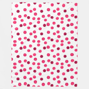 Manta Polar Patrón de puntos de polka de color rojo acuático