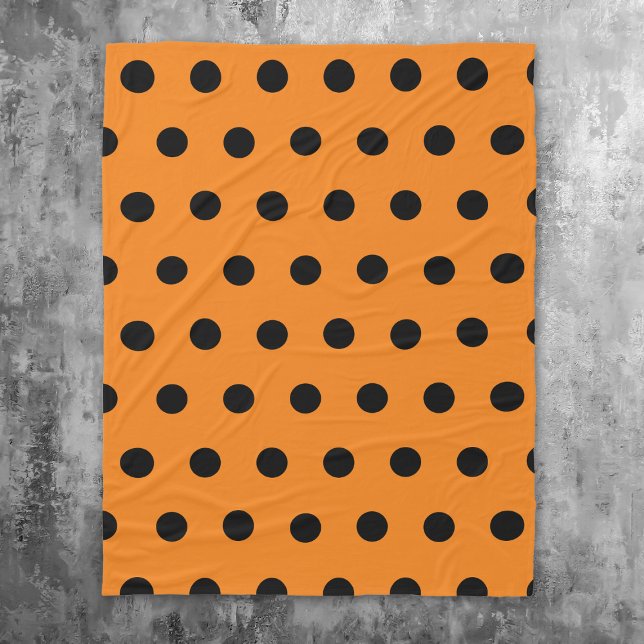 Manta Polar Patrón de puntos de polka negro naranja (Subido por el creador)