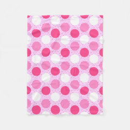 Manta Polar Patrón de puntos de polka rosa