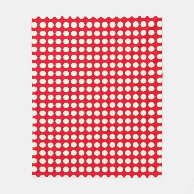 Manta Polar Patrón de puntos geométricos rojos y blancos de lo (Anverso)