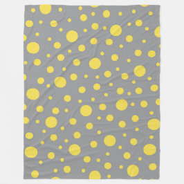 Manta Polar Patrón de puntos polacos Gris amarillo