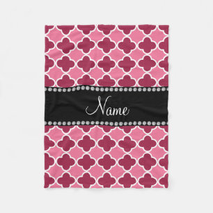 Manta Polar Patrón de quatrefoil rosa claro de nombre personal