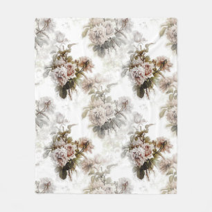 Manta Polar Patrón de ramo gris rosa rosa suave de estilo anti