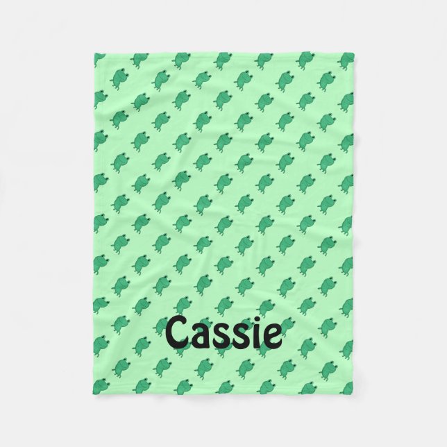 Manta Polar Patrón de rana personalizada (Anverso)