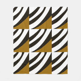 Manta Polar Patrón de raya blanca marrón negro de estilo moder