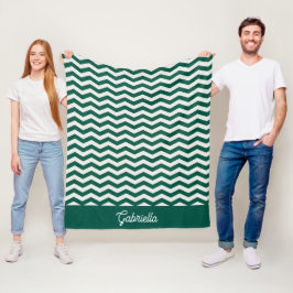 Manta Polar Patrón de raya zig zag Chevron verde turquesa
