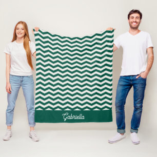 Manta Polar Patrón de raya zig zag Chevron verde turquesa