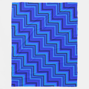 Manta Polar Patrón de rayas azules