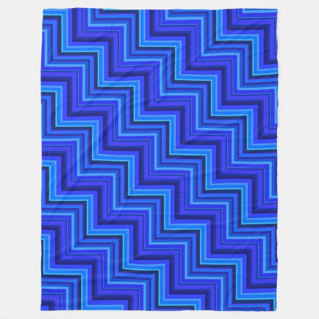 Manta Polar Patrón de rayas azules (Anverso)