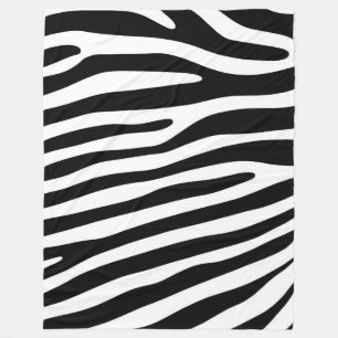 Manta Polar Patrón de rayas de cebra negro y blanco + tus idea