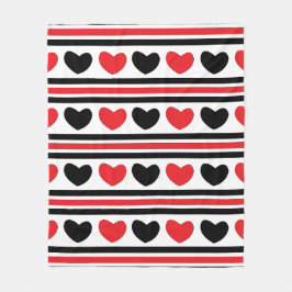 Manta Polar Patrón de rayas de corazón de Día de San Valentín 