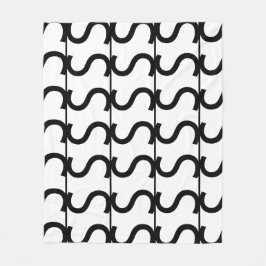 Manta Polar Patrón de rayas onduladas en blanco y negro
