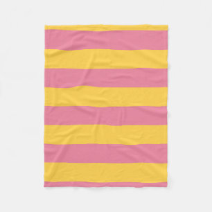 Manta Polar Patrón de rayas verticales rosa y amarillo vibrant