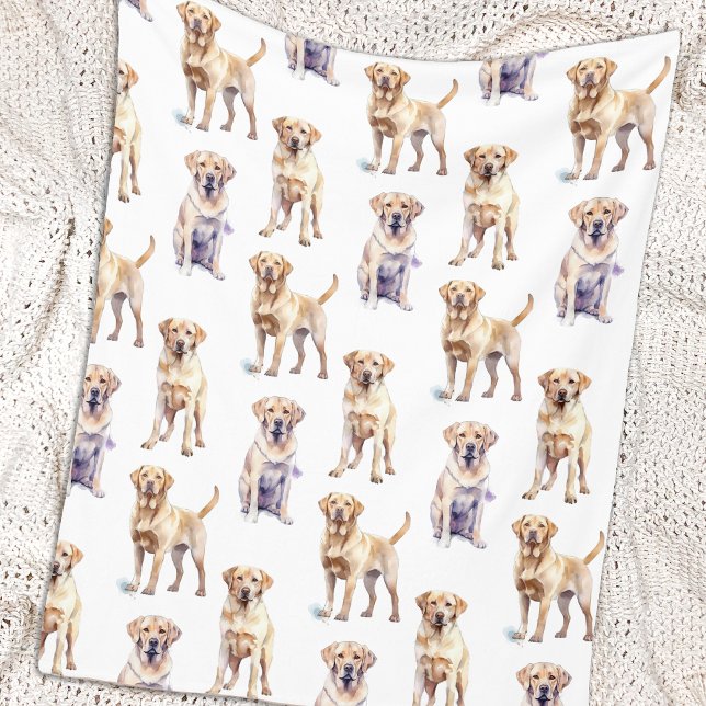 Manta Polar Patrón de recuperación de Labrador Amarillo Perro  (Subido por el creador)