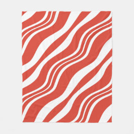 Manta Polar Patrón de repetición de onda de rayas rojas y blan