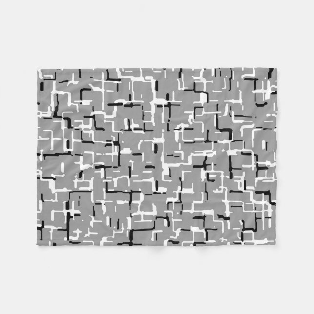 Manta Polar Patrón de resumen gris blanco negro (Frente (Horizontal))
