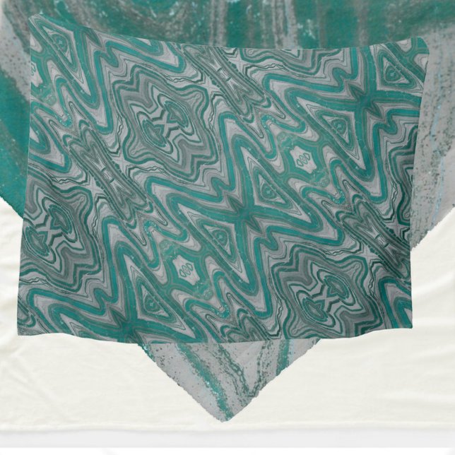 Manta Polar Patrón de resumen Verde azulado y gris de la Moda  (Subido por el creador)