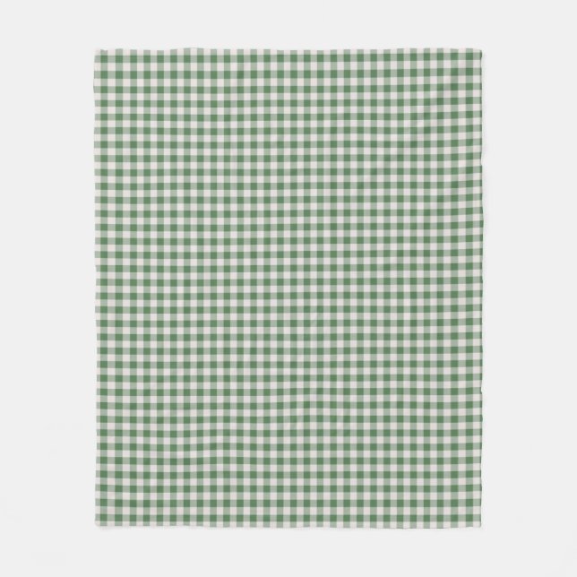 Manta Polar Patrón de retro Gingham de plástico | Verde invern (Anverso)